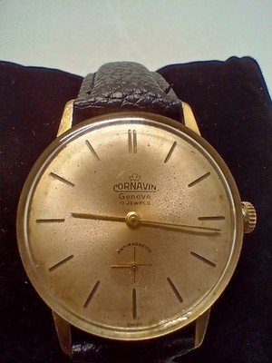 Vintage Cornavin Genève 17Jewels Swiss Made Plaque G10