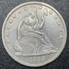 1843 Seated Liberty Half Dollar 50c VF Details