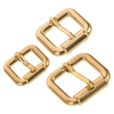 3 Pcs Brass Strap Adjuster Buckle Metal Belt Replacement Bag Adjustment