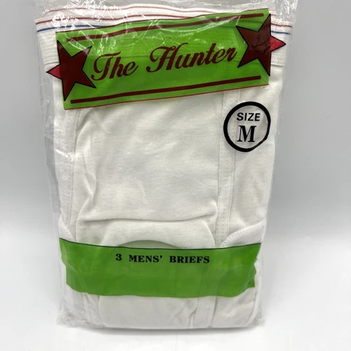 The Hunter Mens Briefs 3 Pair White Red Blue Stripe Medium 32 34