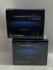 Chrome Battery Sealed AGM Battery 9-BS (BTN-M00005) 12V 8AH 96W 120CCA - 2 Pack