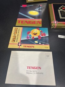 Pac Man Tengen (Nintendo NES) CIB Complete in Box w/Poster Black Cartridge Works