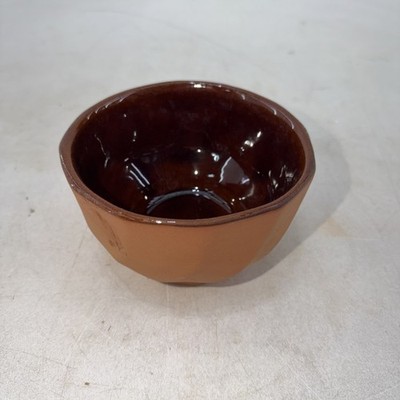 Vtg Frankoma Plainsman Lazy Bones Bowl #177 Brown Inside Glaze, Outside Unglazed