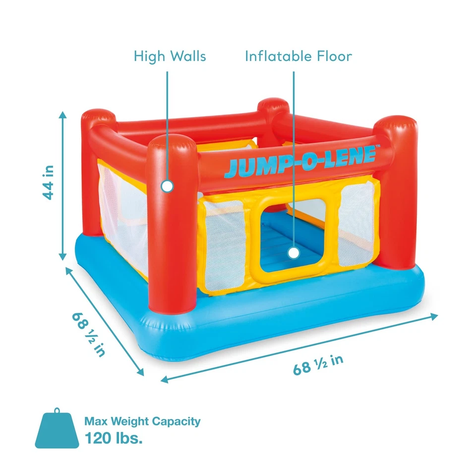 Intex Inflatable Jump-O-Lene Playhouse Trampoline Bounce House for Kids Ages 3-6 - Image 2 of 4