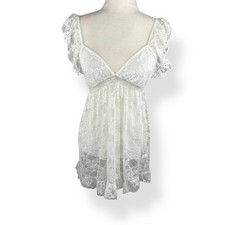 Betsey Johnson Babydoll Lace Slip Dress Womens Size Medium Lingerie Boudoir