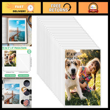 25PCS 6"x9" Clear Rigid Card Sleeves - Waterproof Hard Plastic Protectors for Ph
