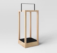 THRESHOLD WOOD FRAMED HANGING CANDLE LANTERN- OUTDOOR  INDOOR NEW WITH TAG