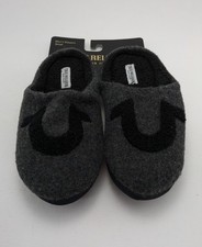 NWT Mens True Religion Brand Jeans Black Grey Comfort Slippers Size Small S
