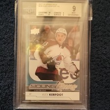 Upper Deck 2017-18 Series 1 Young Guns Rookie Alex Kerfoot #209 BGS 9 Avalanche