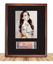 LANA DEL REY FRAMED 13"x17" Signed Photo & Concert Ticket DISPLAY REPRO . pop cd