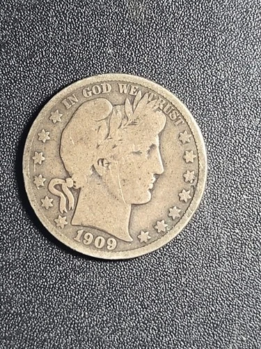 1909-S U.S. Barber Half $ - Solid Good+ (partial "Liberty")    stk#p20