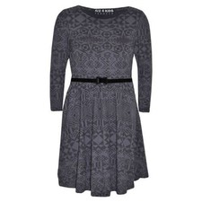 Girls Skater Dress Kids Geometrical Print Party Fashion Dresses Age 7-13 Years