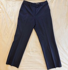 Brooks Brothers 346 Pants Womens 10 Caroline Fit Navy Blue Lined Wool Flat Front