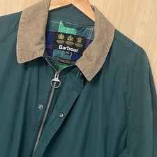 Barbour Aine Freizeitjacke grün XXL Kordelkragen Tartan Futter Baumwolle