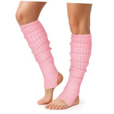 Long Leg Warmers for Women 24 Inch over The Knee Knit Ribbed One Size 1 Pink