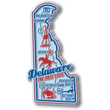 Delaware Premium State Magnet by Classic Magnets, 1.8" x 3.6"