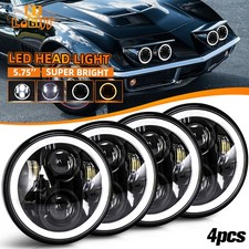 4PCS For Chevy Corvette C3 68-82 5 3/4" 5.75" LED Headlights Hi/Lo Beam DRL Halo
