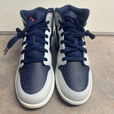 Air Jordan 1 Mid Shoes Midnight Navy Grey Big...