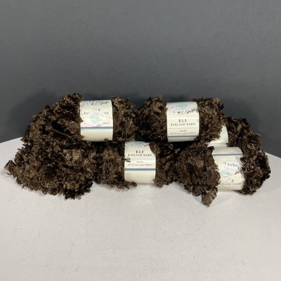 8 Skeins Yarn Bee ELF Eyelash Yarn MOCHA 1.8 oz 59 Yards Bulky Discontinued
