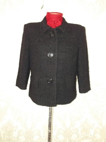 Women Laura Ashley Coat Black 40 / L / 48 #A20Z
