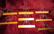 Lot 8 Vtg Wood Pants Skirt Clamp Hangers  Setwell Snapo Harmony House Unbranded
