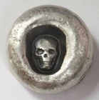 MK BARZ SUNKEN SKULL SILVER 1 OZ 999 FINE ART BAR ROUND