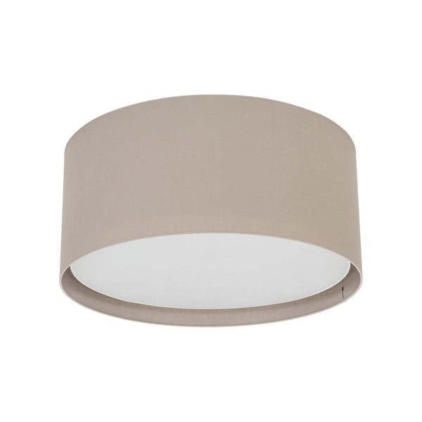 Deckenleuchte 6-Flammig Stoff Grau Esszimmer E27 D:77 Cm Rund Deckenlampe Flur-image