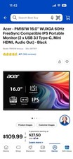 Portable 16 Acer Monitor Never Opened