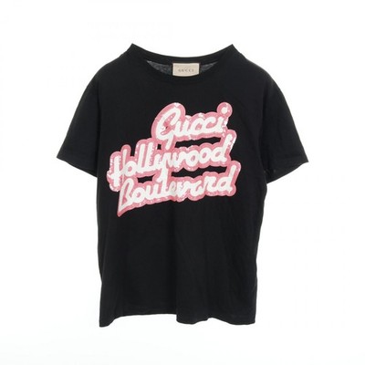 GUCCI HOLLYWOOD BOULEVARD T-shirt Tops cotton Black Pink Used Women size S
