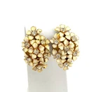 Vintage Sandor Signed Large Earrings Flower Enamel Daisy Rose Costume Jewelry