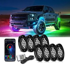 YUGUANG Rock Lights for Trucks, 8 Pods RGB LED 8 pods, Multi-Color