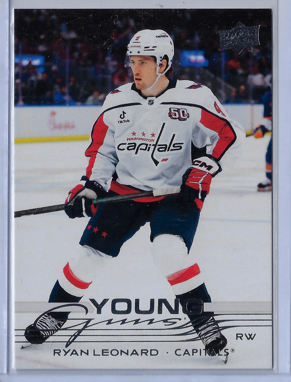 2025-26 Upper Deck Series 1 Ryan Leonard #238 Young Guns RC Washington Capitals