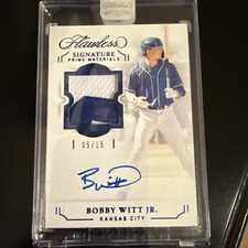 2022 Panini Flawless Bobby Witt Jr RPA 11/15 Royals - Gold Glove