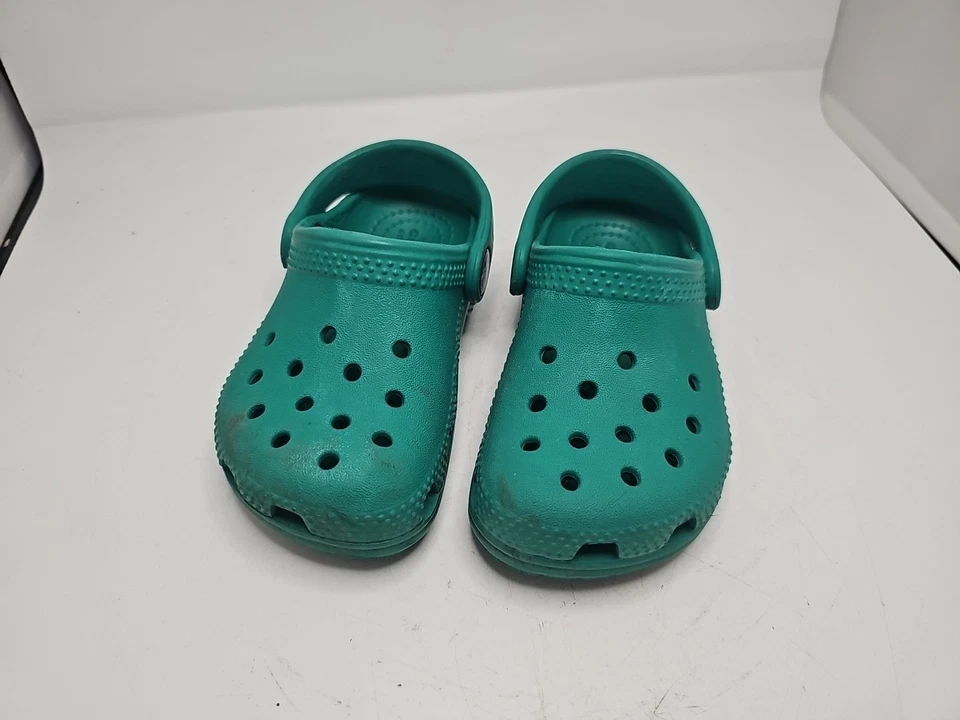 Crocs Toddler Unisex Boy Girl Green Clogs Size 7 C - Image 4 of 4