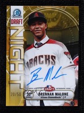 2019 Bowman Draft Chrome Night Gold Refractor 20/50 Brennan Malone Auto 0e06