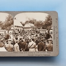 WW1 Military Stereoview C1916 Real Photo Lyon France US President Wilson Speaks