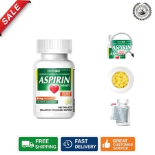 Pain Relief Aspirin 81 mg - Enteric Coated for Easy Swallowing, 300 Tablets