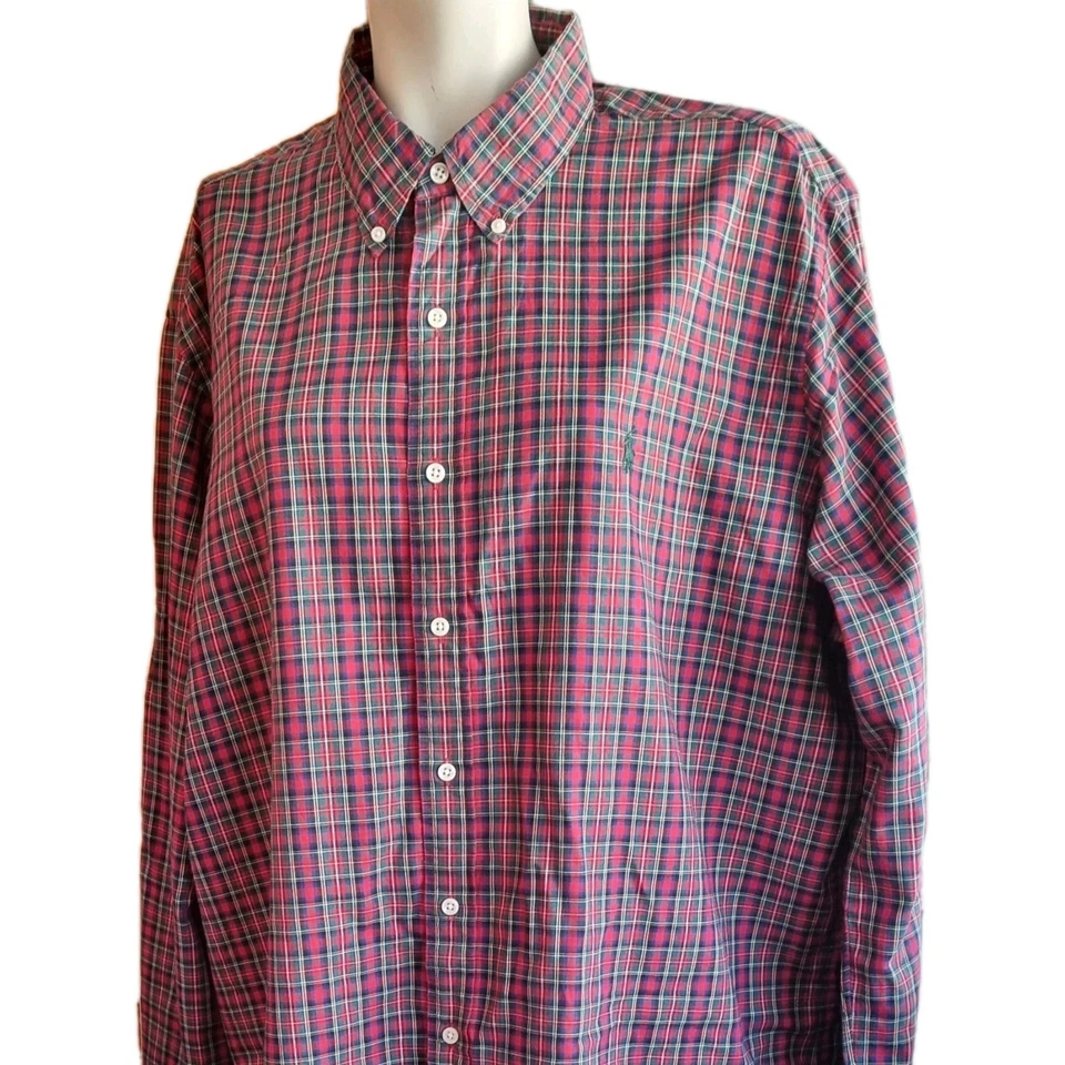 Ralph Lauren Men's Designer 100% Cotton Long-Sleeve Shirt XXL