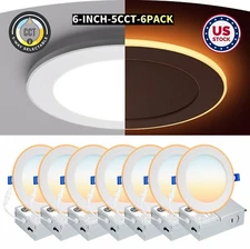 5CCT Selectable LED Dimmable light Integrated LED Flush Mount Ceiling Light 12W