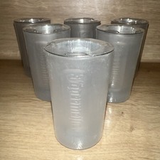 6 X J&auml;germeister Glas / Gl&auml;ser, Shotgl&auml;ser Schnapsglas 2cl/4cl Schriftzug Relief