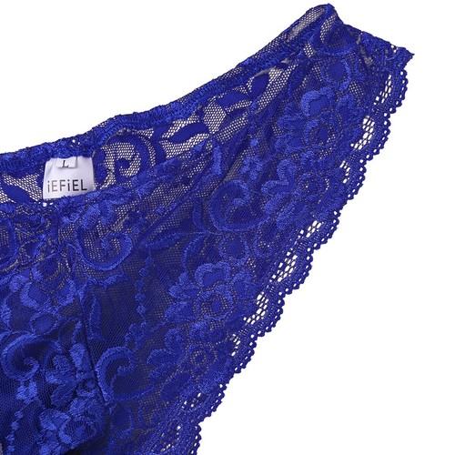 Mens Lingerie Lace Sissy Panties Gay Pouch Low Rise Bikini Briefs Underwear - Picture 10 of 46