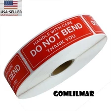 1 Roll 1000 1 x 3 ""DO NOT BEND"" Stickers Labels, Easy Peel and Apply 