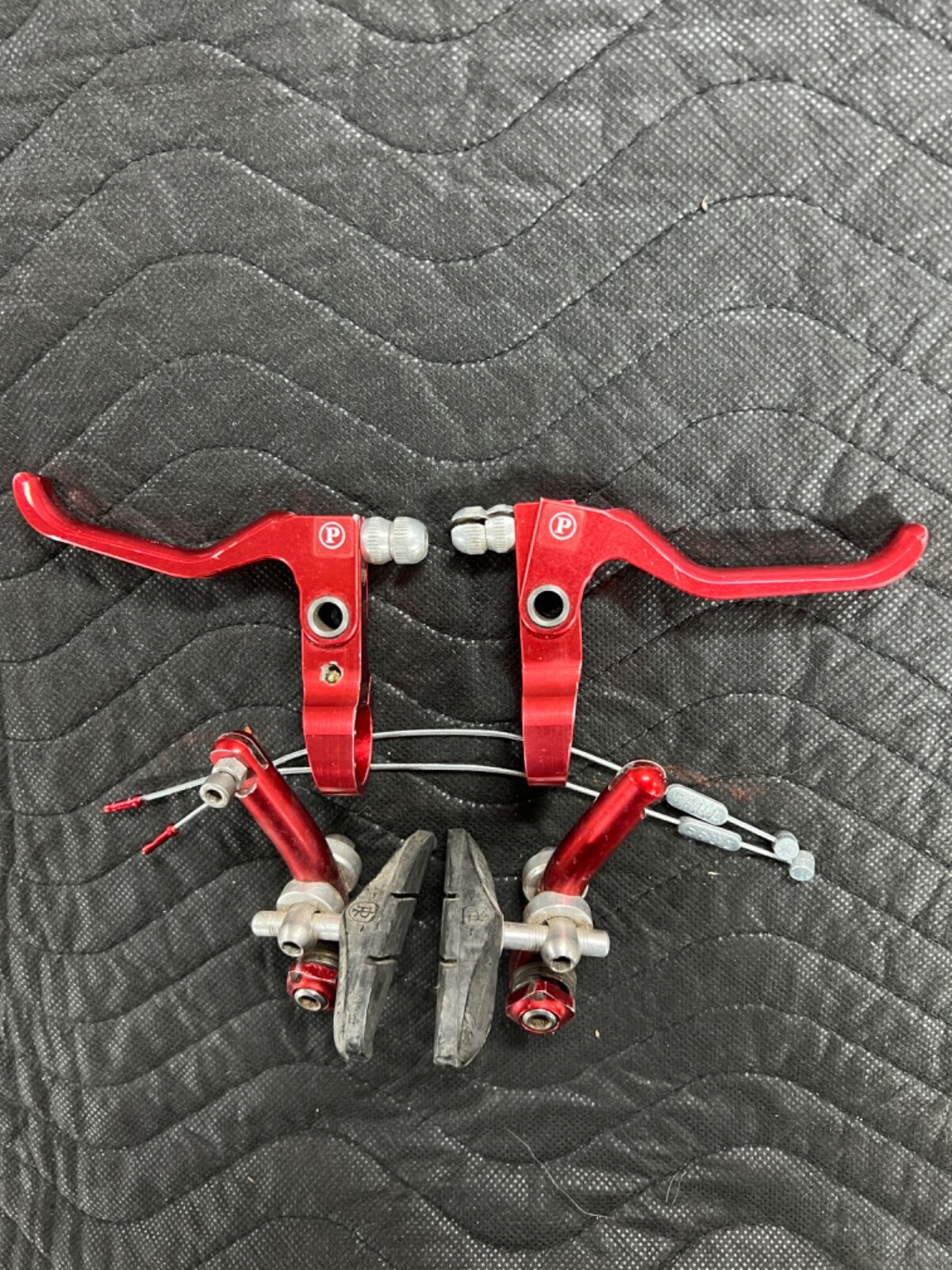 Vintage Paul Component Love-Levers and Cantilever Brakes. Red. Used. Good.