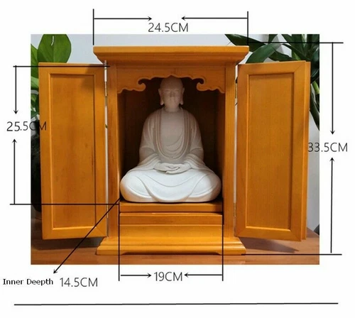 Cypress Wood Japanese Buddhist Altar Butsudan Shrine God Zen House Enshrinement - Picture 2 of 3