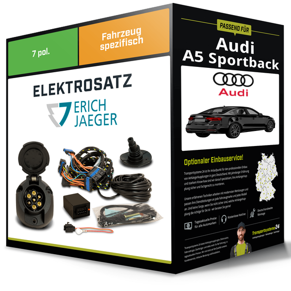 Elektrosatz 7-Pol Spezifisch für Audi A5 Sportback 06.2016-Jetzt NEU Inkl. EBA-image