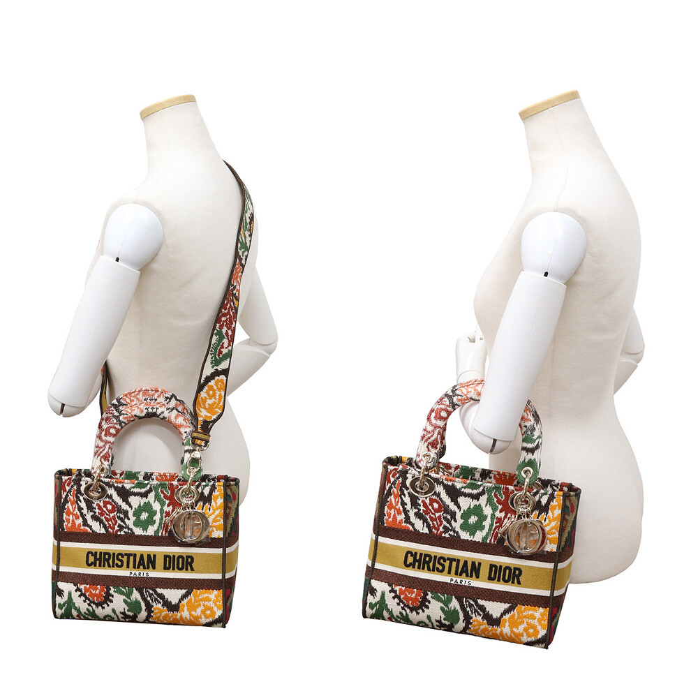 AUTH CHRISTIAN DIOR LADY D LITE MEDIUM 2WAY HANDBAG M0565OJAP