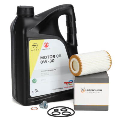 5L ORIGINAL 0W30 Motoröl + HIRSCHER Ölfilter für CITROEN OPEL PEUGEOT 1.6 DIESEL