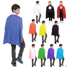 NEW BOYS GIRLS DELUXE SATIN 22",32"& 40" CAPE FANCY DRESS SUPER HERO CAPES
