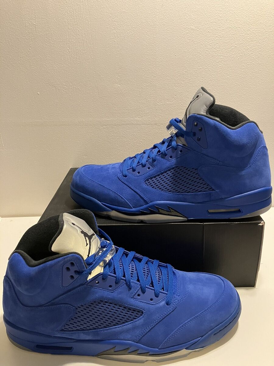 New Air Jordan V 5 Retro Royal Blue Suede Size 18 136027 401 New Air Jordan V 5 Retro Royal Blue Suede Size 18 136027 401