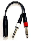B Stock 9in 1/4" 1/4 Inch Stereo TRS Female to 2 X 1/4 Inch Male Mono Y Splitter